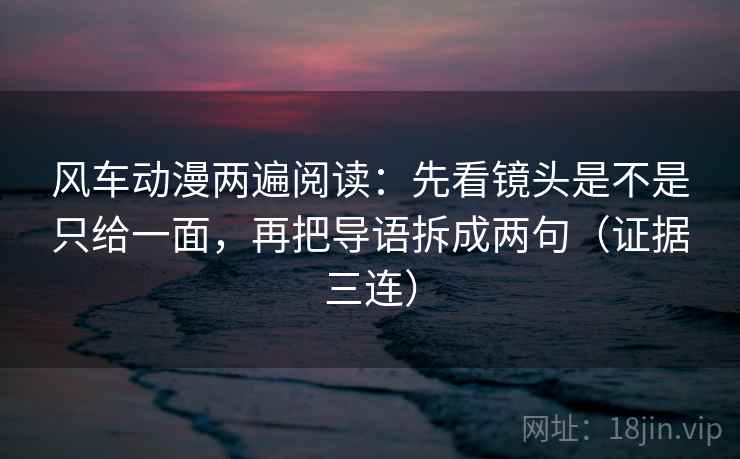 风车动漫两遍阅读：先看镜头是不是只给一面，再把导语拆成两句（证据三连）
